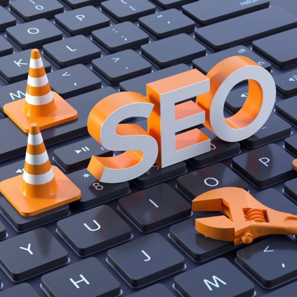 3D SEO on a computer keyboard.